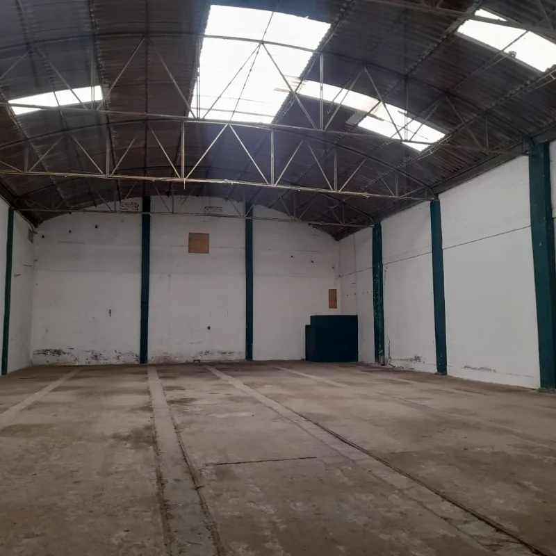 Interior de una de las naves de Bodegas Zaragoza, diáfana y con lucernarios en la cubierta.